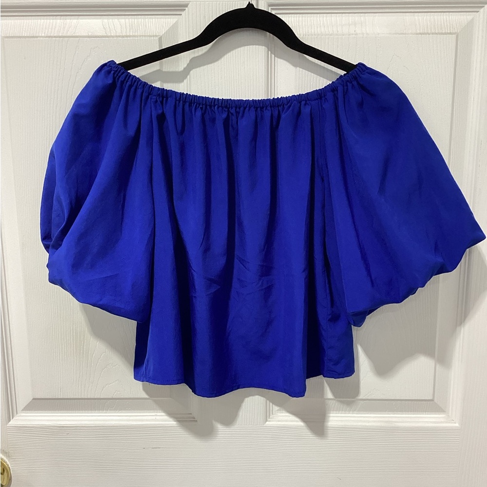 Elodie royal blue off shoulder blouse XS